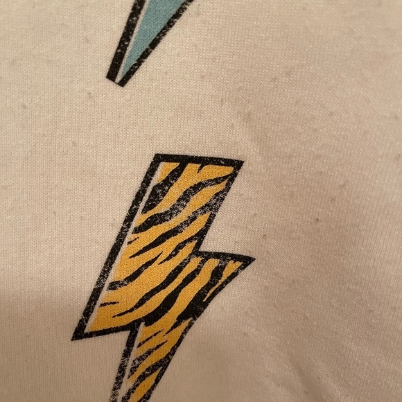 AC/DC Cropped Grayson Threads Crewneck Sweatshirt XL Rolled hem lightning bolts - Picture 7 of 8